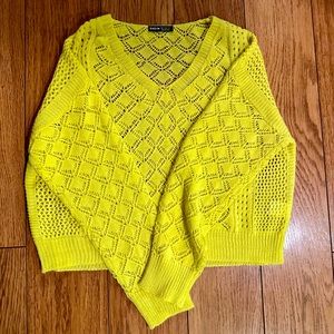 Bright yellow, shein sweater, small